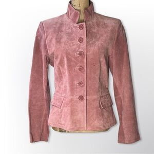 Bagatelle Pink/Mauve Suede Leather Vintage Jacket/Coat Women size 12